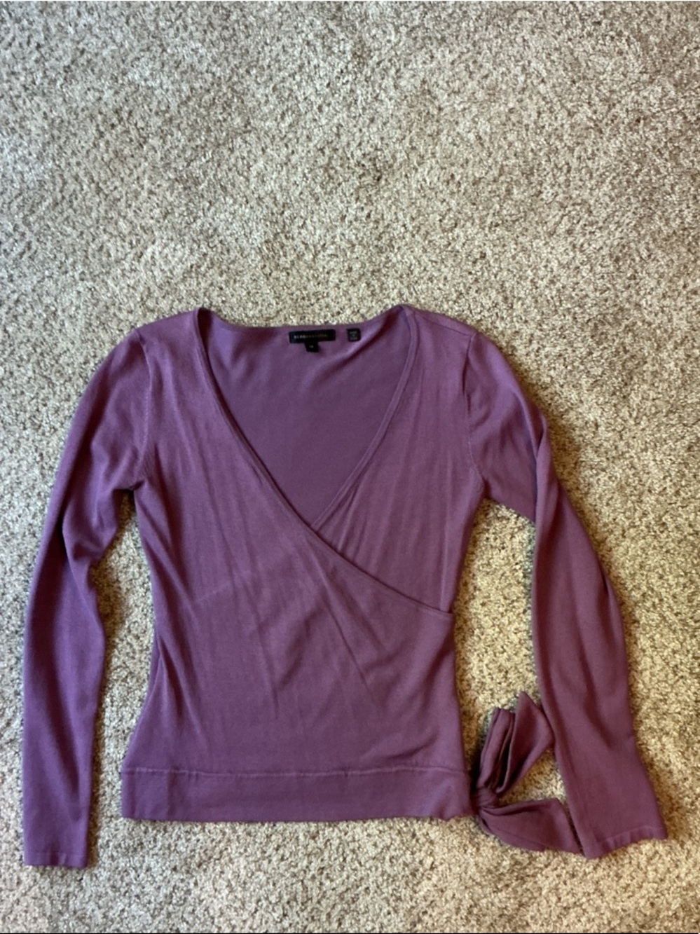 BCBGMaxAzria Plum Wrap-Style Top